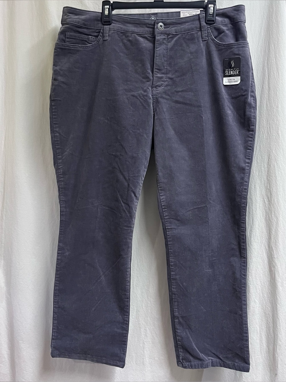 St Johns Bay 18WS Short Secretly Slender Fine Corduroy Pants Straight StretchNWT